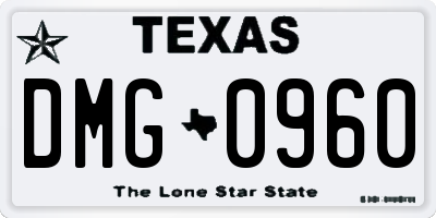 TX license plate DMG0960