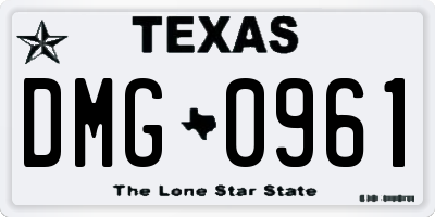 TX license plate DMG0961