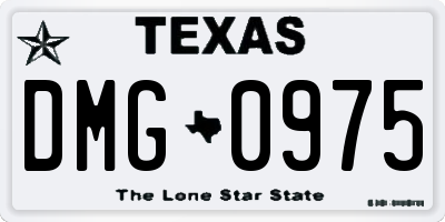TX license plate DMG0975