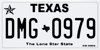TX license plate DMG0979