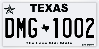 TX license plate DMG1002