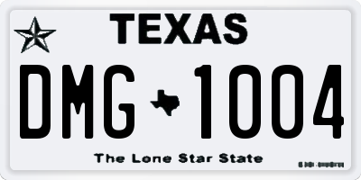 TX license plate DMG1004