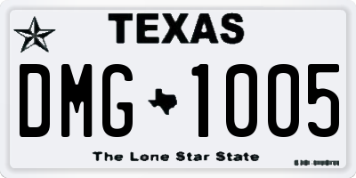 TX license plate DMG1005