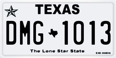 TX license plate DMG1013