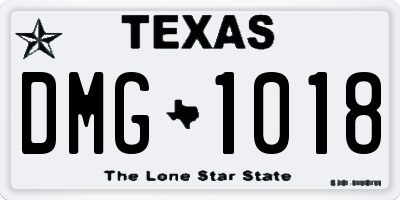TX license plate DMG1018