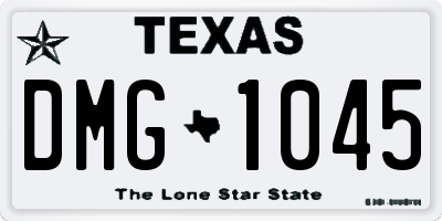 TX license plate DMG1045