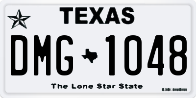 TX license plate DMG1048