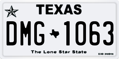 TX license plate DMG1063