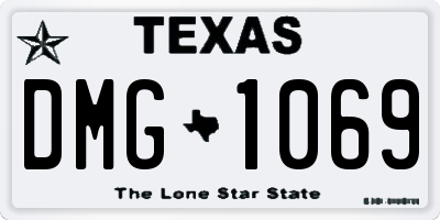 TX license plate DMG1069
