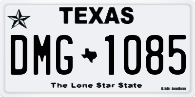 TX license plate DMG1085