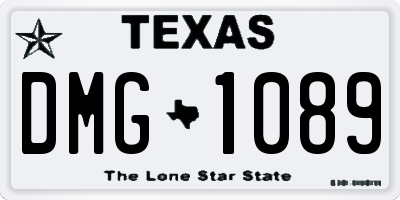 TX license plate DMG1089