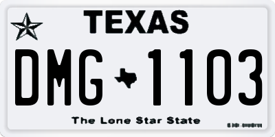 TX license plate DMG1103