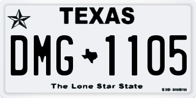 TX license plate DMG1105