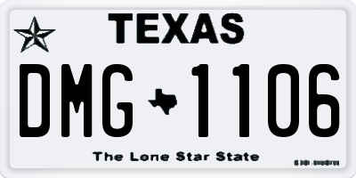 TX license plate DMG1106