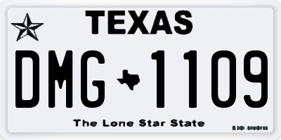 TX license plate DMG1109