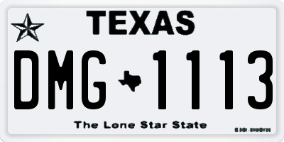 TX license plate DMG1113