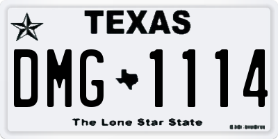 TX license plate DMG1114
