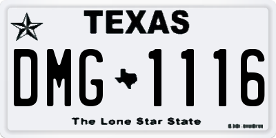 TX license plate DMG1116