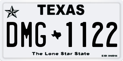 TX license plate DMG1122