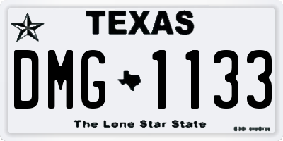 TX license plate DMG1133