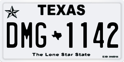 TX license plate DMG1142