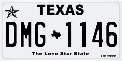 TX license plate DMG1146
