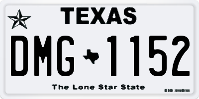 TX license plate DMG1152