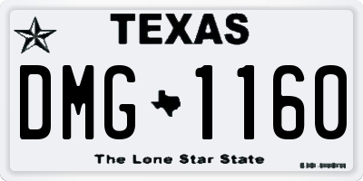 TX license plate DMG1160