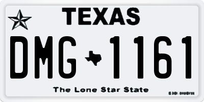 TX license plate DMG1161