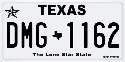 TX license plate DMG1162