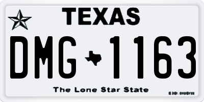 TX license plate DMG1163