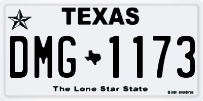 TX license plate DMG1173