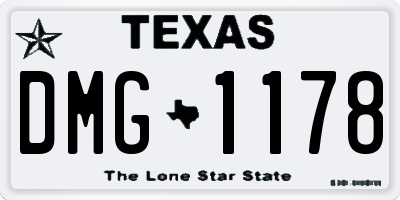 TX license plate DMG1178