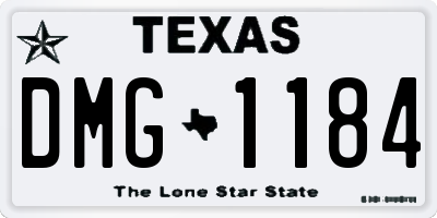 TX license plate DMG1184