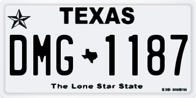 TX license plate DMG1187