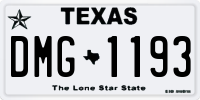 TX license plate DMG1193