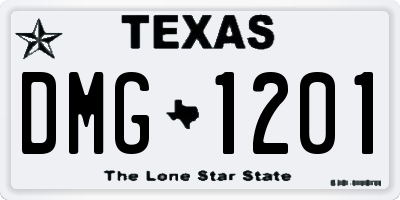 TX license plate DMG1201
