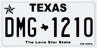 TX license plate DMG1210