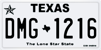 TX license plate DMG1216