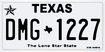 TX license plate DMG1227