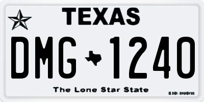TX license plate DMG1240