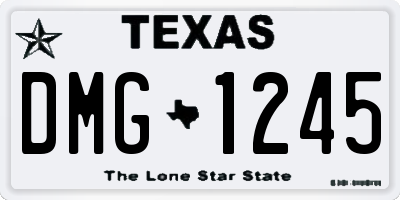 TX license plate DMG1245