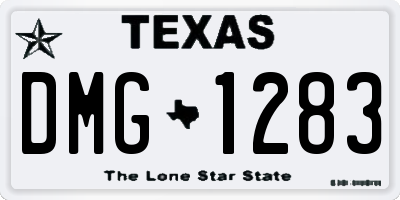 TX license plate DMG1283