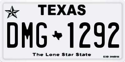 TX license plate DMG1292