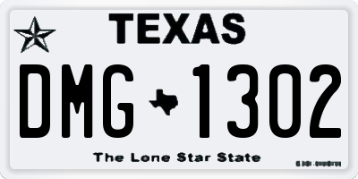 TX license plate DMG1302