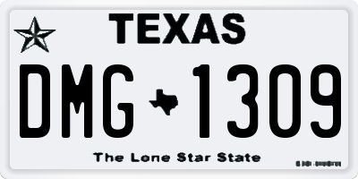 TX license plate DMG1309