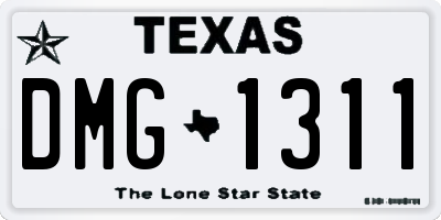 TX license plate DMG1311