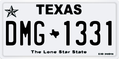TX license plate DMG1331