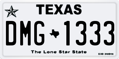 TX license plate DMG1333