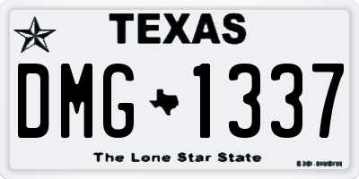 TX license plate DMG1337